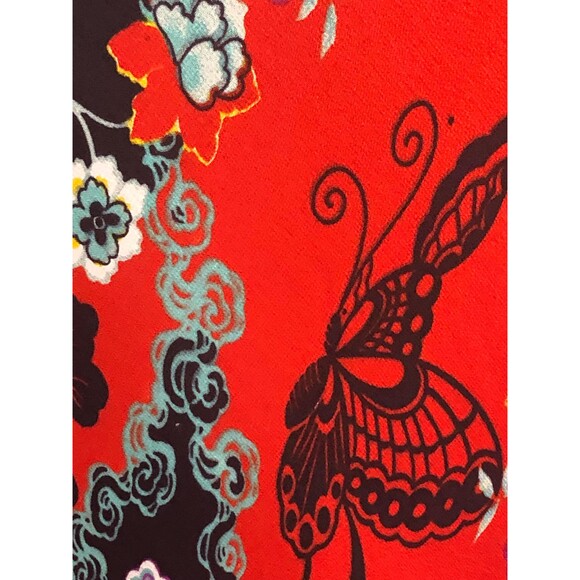 Y2K EVA BLUE Asymmetrical BUTTERFLY Floral Print Beaded Slip Dress. S-M. AS IS - Picture 6 of 10